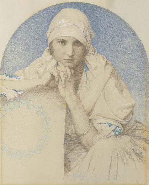 Portrait of Jaroslava (Jarca), Mucha's daughter