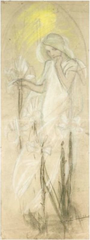 Alphonse Maria Mucha - Study For 'Lily' From The Cycle 'The Flowers'